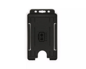 Black Single-Sided BIOBADGE Open Faced ID Card Holders - Portrait (Pack of 100)