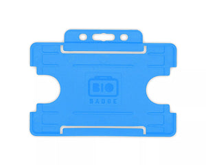 Light Blue Single-Sided BIOBADGE Open Faced ID Card Holders - Landscape (Pack of 100)