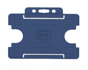 Dark Blue Single-Sided BIOBADGE Open Faced ID Card Holders - Landscape (Pack of 100)