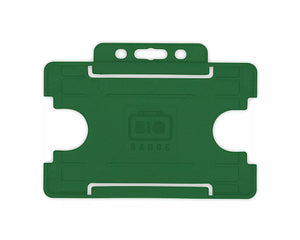 Dark Green Single-Sided BIOBADGE Open Faced ID Card Holders - Landscape (Pack of 100)
