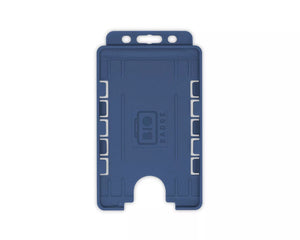 Dark Blue Dual-Sided BIOBADGE Open Faced ID Card Holders - Portrait (Pack of 100)