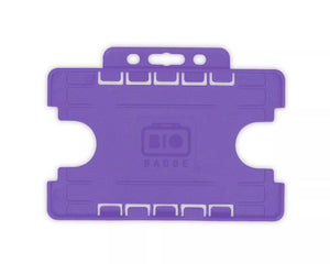 Purple Dual-Sided Open Faced ID Card Holders - Landscape (Pack of 100)