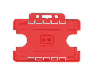 Red Dual-Sided BIOBADGE Open Faced ID Card Holders - Landscape (Pack of 100)