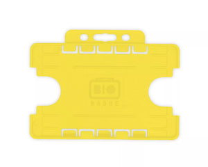 Yellow Dual-Sided Open Faced ID Card Holders - Landscape (Pack of 100)