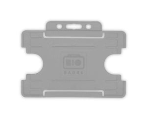 Grey Single-Sided Open Faced ID Card Holders - Landscape (Pack of 100)