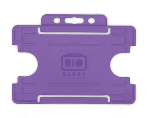 Purple Single-Sided BIOBADGE Open Faced ID Card Holders - Landscape (Pack of 100)