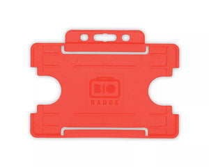 Red Single-Sided BIOBADGE Open Faced ID Card Holders - Landscape (Pack of 100)