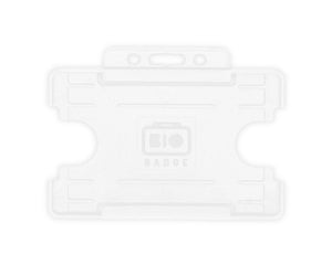 White Single-Sided BIOBADGE Open Faced ID Card Holders - Landscape (Pack of 100)
