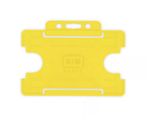 Yellow Single-Sided Open Faced ID Card Holders - Landscape (Pack of 100)