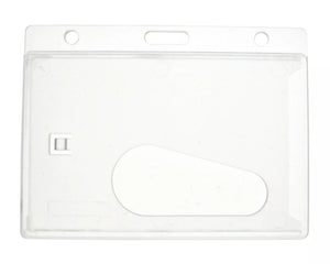 Enclosed Rigid Card Holder, Clear with 50mm Thumb Slot, Landscape (Pack of 100)