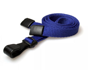 100 Pack 10mm Recycled Plain Navy Blue Lanyards with Plastic J Clip