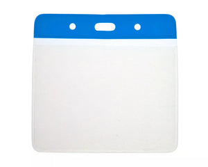 Blue Top Vinyl Visitor Pass Holders 103x80mm - Landscape (Pack of 100)